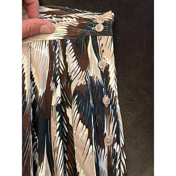 Segue Skirt Womens 16 Pleated Button Closure Abstract Print Rayon NWT - Picture 5 of 9